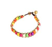 lachineuse - Pulsera tibetana - Fantasía Multicolor - Cuentas de Cerámica - Largo 19 cm - Placer y Tradición Étnica