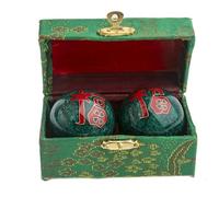 lachineuse - Set de regalo de bolas de la felicidad Qi Gong - Bolas chinas antiestrés de esmalte ⌀ 45 mm - Bolas de salud - Set de regalo zen - Artículo de Feng Shui asiático japonés chino - Verde