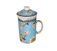 lachineuse - Tetera china - Flor de loto - Taza de porcelana con infusor y tapa - Pintura china - Vajilla tradicional china - Idea de regalo para té asiático