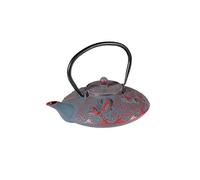 lachineuse - Tetera japonesa de hierro fundido - Carpas Koï - Filtro infusor - Capacidad 0,8 L - Decoración japonesa asiática - Tetera tradicional Nipponne - Servicio de té - Color gris y rojo