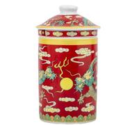 lachineuse - Tetera/Taza de Infusión - Diseño de Dragón Imperial Rojo - Altura: 14,5 cm - Porcelana - Taza para Desayuno/Relajación - Idea de Regalo Asiática