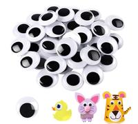 LACHT 100 Piezas 15 Mm Adhesivos Ojos Móviles Negros De Plástico Redondo Autoadhesivo Ojos De Muñecas Para Manualidades De Scrapbooking Artesanía Accesorios De Juguete