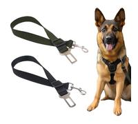 LACHT 2 Cinturón De Seguridad De Coche Para Perros, Arnés Del Cinturón De Nylon Ajustable Universal Para Trasportar Mascotas 2Pcs/Pack Verde Militar Más Duradero【Versión Mejorada】