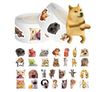 LACHT 2 Rollo De 1000Pcs Meme Pegatinas Divertidas, Pegatinas De Emoticonos De Gato, Duraderas De Animales De Dibujos Animados, Impermeables Personalizadas Para Fundass (A)