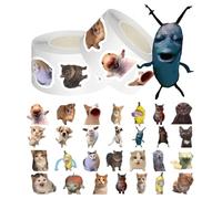 LACHT 2 Rollo De 1000Pcs Meme Pegatinas Divertidas, Pegatinas De Emoticonos De Gato, Duraderas De Animales De Dibujos Animados, Impermeables Personalizadas Para Fundass (B)