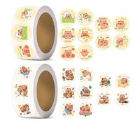 LACHT 2 Rollo De 600 Pegatinas De Graffiti De Capybara - Lindas Decorativas Para Niños, Duraderas De Animales De Dibujos Animados, Impermeables Personalizadas Para Fundas (A)