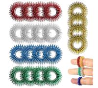 LACHT 20 Pièces Anillo De Acupresión,Anillo De Masaje De Dedo Anillos De Dedo Sensoriales Puntiagudos Masajeador De Dedos Para Adolescentes Adultos Pacientes Ansiosos.