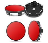 LACHT 4 Pcs Tapas Para Llantas Universales De 60 Mm, Centro De Rueda Tapa Buje Tapabujes Tapas Centrales De Rueda Tapones De Rueda Negro Reemplazo Compatible Con Vw Y Audi Duradero (Rojo Clásico)