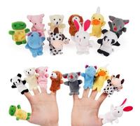 LACHT para niños,10 piezas de marionetas de mano, marionetas de animales, marionetas de dedo de peluche, juego de marionetas de dedo de animales, marionetas de dedo para contar historias