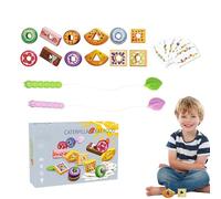 Lacing Beads - Juguetes educativos para cuerdas, cuentas de cuerdas, frutas de granja, cuentas vegetales de encaje y formas a juego, juguete de habilidades finas para 3-5 años