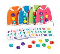 Lacing Cards - Wooden Clothes Lacing Board Set, Fine Motor Skill Practice Toy, Hand Eye Coordination Development Game | Interactive Learning Equipment, Durable Child-Friendly Design Creati