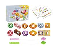 Lacing Toy Set - Material Educational PP | Actividad de aprendizaje preescolar - Portátil Toddlër Creativity Development Toy for Boys Girls Home Play Classroom Travel Car Fun Kids Teaching Road Trip