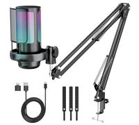 LACITENY Microfono Podcaster Streaming Kit de Microfone 192 kHz/24 bit Micrófono Condensador USB Profesional para Transmissão ao de Videojogos/PC/Gaming/Estúdio/Youtuber Karaoke