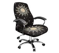 LACIYISON Sun Star - Fundas para sillas de oficina con estampado de computadora, ajuste universal, fundas para sillas giratorias de escritorio, extraíbles, lavables, antipolvo y elastano, funda