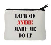 Lack of Anime Made me do it - Monedero de neopreno (10 x 11 cm), color blanco, White, Talla única
