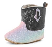 LACOFIA Botas Bebé Niña Zapatos Primeros Pasos Botines Cowboy Bebé Patucos con Suela Blanda Antideslizante Gris 6-12 Meses