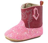 LACOFIA Botas Bebé Niña Zapatos Primeros Pasos Botines Cowboy Bebé Patucos con Suela Blanda Antideslizante Rojo 12-18 Meses