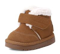 LACOFIA Botas Invierno Bebé Niños Niñas Patucos Nieve Zapatos térmicas Antideslizante para Niños Caqui 27 EU(Etiqueta 30)