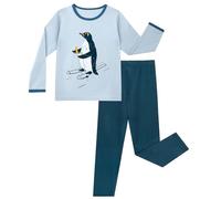 LACOFIA Conjunto Pijama Niños Algodón Manga Larga Ropa de Dormir Suave y Cómoda para Infantil Pingüino Azul 2-3 años