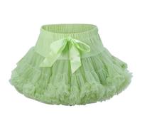 LACOFIA Falda Tutú para Bebé Niña Falda de Tul en 3 Capas Falda Baile Princesa con Cintura Elástica Ajustable Mini Falda Burbuja Bebé para Fiesta Danza Cumpleaños Verde XS 0-12 Meses