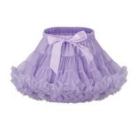 LACOFIA Falda Tutú para Bebé Niña Falda de Tul en 3 Capas Falda Baile Princesa con Cintura Elástica Ajustable Mini Falda Burbuja Bebé para Fiesta Danza Cumpleaños Morado XS 0-12 Meses