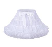 LACOFIA Falda Tutú para Bebé Niña Falda de Tul en 3 Capas Falda Baile Princesa con Cintura Elástica Ajustable Mini Falda Burbuja Bebé para Fiesta Danza Cumpleaños Blanco XS 0-12 Meses