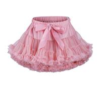 LACOFIA Falda Tutú para Bebé Niña Falda de Tul en 3 Capas Falda Baile Princesa con Cintura Elástica Ajustable Mini Falda Burbuja Bebé para Fiesta Danza Cumpleaños Rosa Medio XS 0-12 Meses