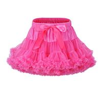 LACOFIA Falda Tutú para Bebé Niña Falda de Tul en 3 Capas Falda Baile Princesa con Cintura Elástica Ajustable Mini Falda Burbuja Bebé para Fiesta Danza Cumpleaños Rosa XS 0-12 Meses