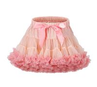 LACOFIA Falda Tutú para Niña Falda de Tul en 3 Capas Falda Baile Princesa con Cintura Elástica Ajustable Mini Falda Burbuja Niñas para Fiesta Danza Cumpleaños Rosa Claro L 8-10 años