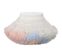 LACOFIA Falda Tutú para Niña Falda de Tul en 3 Capas Falda Baile Princesa con Cintura Elástica Ajustable Mini Falda Burbuja Niñas para Fiesta Danza Cumpleaños Multicolor L 8-10 años