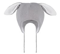 LACOFIA Gorro Invierno para Bebé con Orejeras Sombrero Beanie Conejo Gorro de Punto con Cálido Forro Polar para Bebé Niñas Gris 6-12 Meses S
