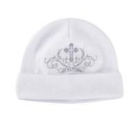 LACOFIA Sombrero de Bautizo para recién Nacidas Gorros Beanie de algodón Unisex bebé niños con Bordado Blanco 6-12 MESI