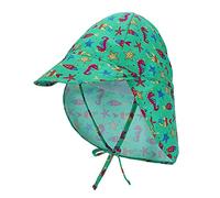 LACOFIA Sombrero de Playa de protección Solar para bebé Gorro de Verano de Solapa Ajustable Super Suave para niños Hipocampo 2-5 años