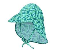 LACOFIA Sombrero de Playa de protección Solar para bebé Gorro de Verano de Solapa Ajustable Super Suave para niños Tiburón 2-5 años
