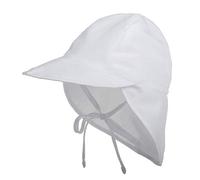 LACOFIA Sombrero de Playa de protección Solar para bebé Gorro de Verano de Solapa Ajustable Super Suave para niños Blanco 2-5 años