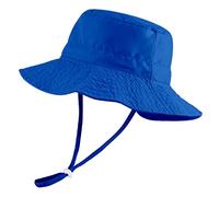 LACOFIA Sombrero de Sol para bebé niño Ajustable Gorro Verano de Pescador para niños ala Ancha para Exteriores/natación/Playa/Piscina Azul 3-7 años