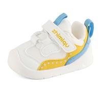 LACOFIA Zapatos Bebé Primeros Pasos Zapatillas Respetuoso Bebé Niño Calzado Bebé Zapatos Deportivos con Suela Goma Antideslizante Blanco 20(CN 18)