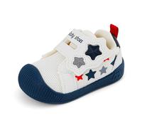 LACOFIA Zapatos Primeros Pasos Bebé Niños Calzado Respetuoso Bebé Zapatillas Deporte con Suela Goma Antideslizante Bebé Azul Marino 19 EU(CN 17)