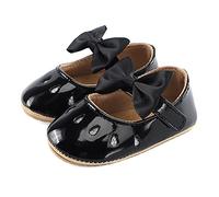 LACOFIA Zapatos Primeros Pasos Bowknot Bebé Bailarinas Princesas Bebé Niñas con Suela Suave Antideslizante Negro 3-6 Meses