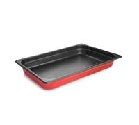 Lacor - 15365 - Cubeta Induction Red, Bandeja Antiadherente, Acero Inoxidable 18/10, Antiadherente QuanTanium, Libre de BPA, Apta para Todo Tipo de Fuegos incluido Horno, 8.3 L, 53x32.5cm, Color Rojo