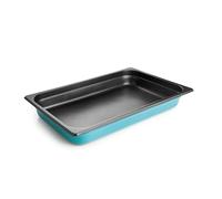 Lacor - 15565 - Cubeta Induction Ocean, Bandeja Antiadherente, Acero Inoxidable 18/10, Antiadherente QuanTanium, Libre de BPA, Para Todo Tipo de Fuegos incluido Horno, 8.3 L, 53x32.5cm, Color Azul