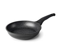 Lacor Eco-Piedra, Sartén Antiadherente Tricapa, Aluminio Fundido, Mango Ergonómico, Apta para Inducción y Todo Tipo de Cocinas, Ø18 cm, Ecológica y sin PFOA, Negro, Ø 18 cm