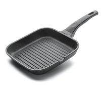 LACOR 24129 - Asador Liso Eco Piedra 28 cm - Negro - Menaje Profesional | Para un uso práctico y profesional en cocina; perfecto para el día a día en hostelería y en casa, cómodo de usar y de guardar
