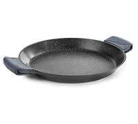 Lacor 25440 Paellera con Asas de Silicona, Recubrimiento Antiadherente, Apta para Inducción, Ecológica, Sin PFOA, Aluminio Fundido, 40cm, Negro