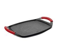 Lacor 25536 - Plancha Grill Eco-Piedra - Aluminio Fundido, 25,5x20 cm | En aluminio fundido, apta para inducción; apta para horno, con asas de silicona, libre de PFOA, práctica y fácil de limpiar