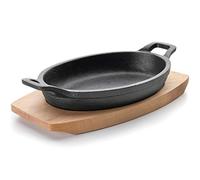 LACOR 25883 Cacerola oval con base magma, Negro, 21.7 x 15 cm