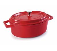 LACOR 25927 - Cacerola Oval Aluminio Fundido 26x20 cms - Rojo - Profesional