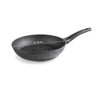 LACOR - 26818 - Sartén Java de Aluminio Forjado 100% Libre PFOA, Antiadherente Particulas de Piedra, Fondo Full Induction, Ø 18 x 4 cm, Negro