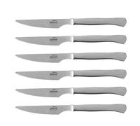 LACOR - 38242 - Set de cuchillos Monoblock,Filo liso,Acero inoxidable, 6 piezas, 22 cm, Mango ergonómico