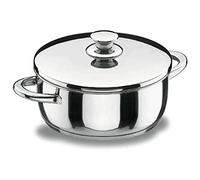 Lacor Cacerola Vitrocor de acero inoxidable, con tapa, 22 cm, 3 L